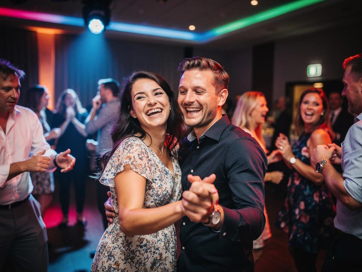 Gasten dansen uitgelaten op een feest met een DJ in Den Bosch.