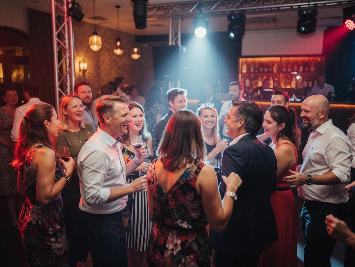Gasten dansen uitgelaten op een feest met een DJ in Groningen.