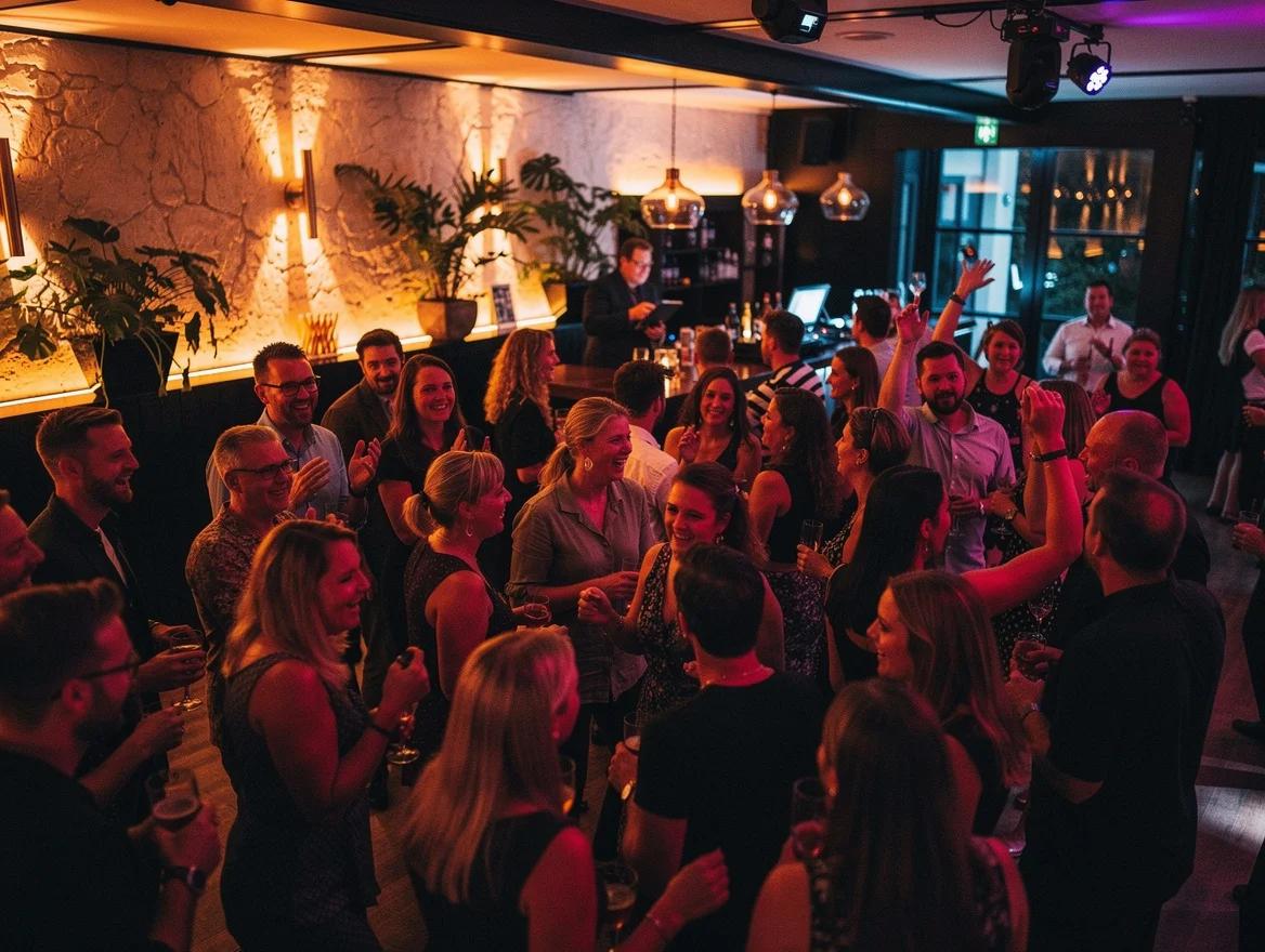 Een DJ in Groningen zet een volle, dansende feestvloer neer.