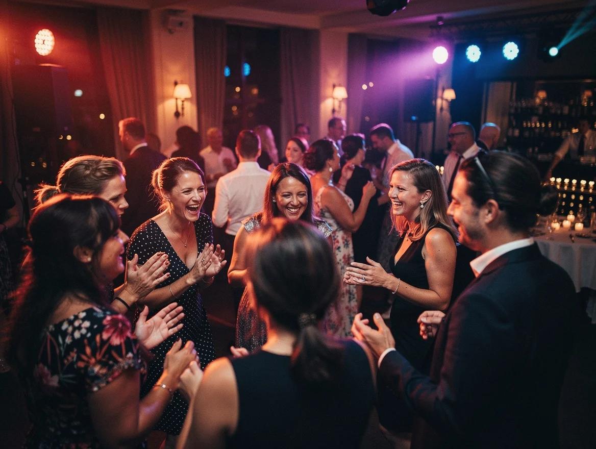 Gasten dansen uitgelaten op een feest met een DJ in Haarlem.