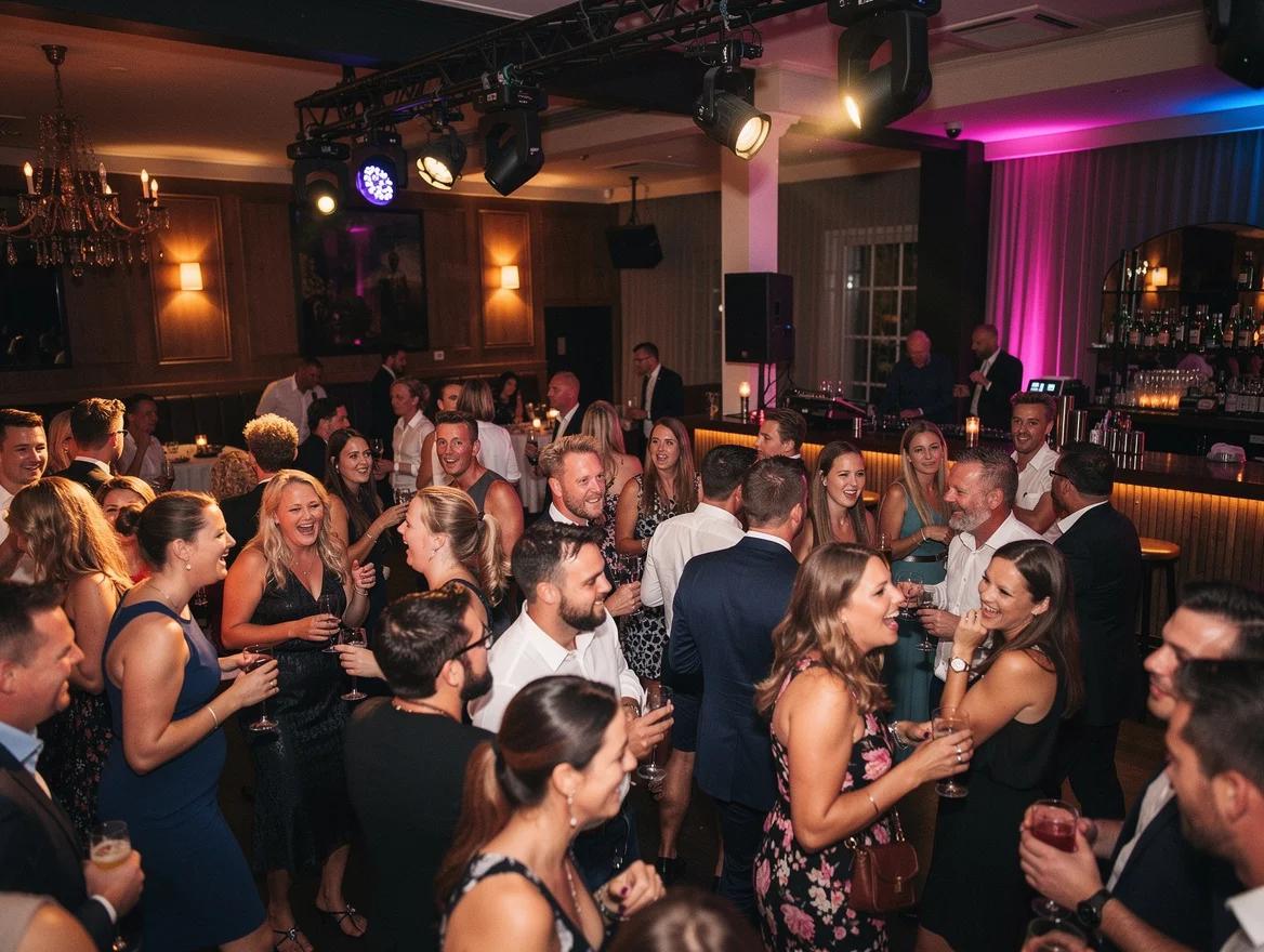 Een DJ in Haarlem zet een volle, dansende feestvloer neer.