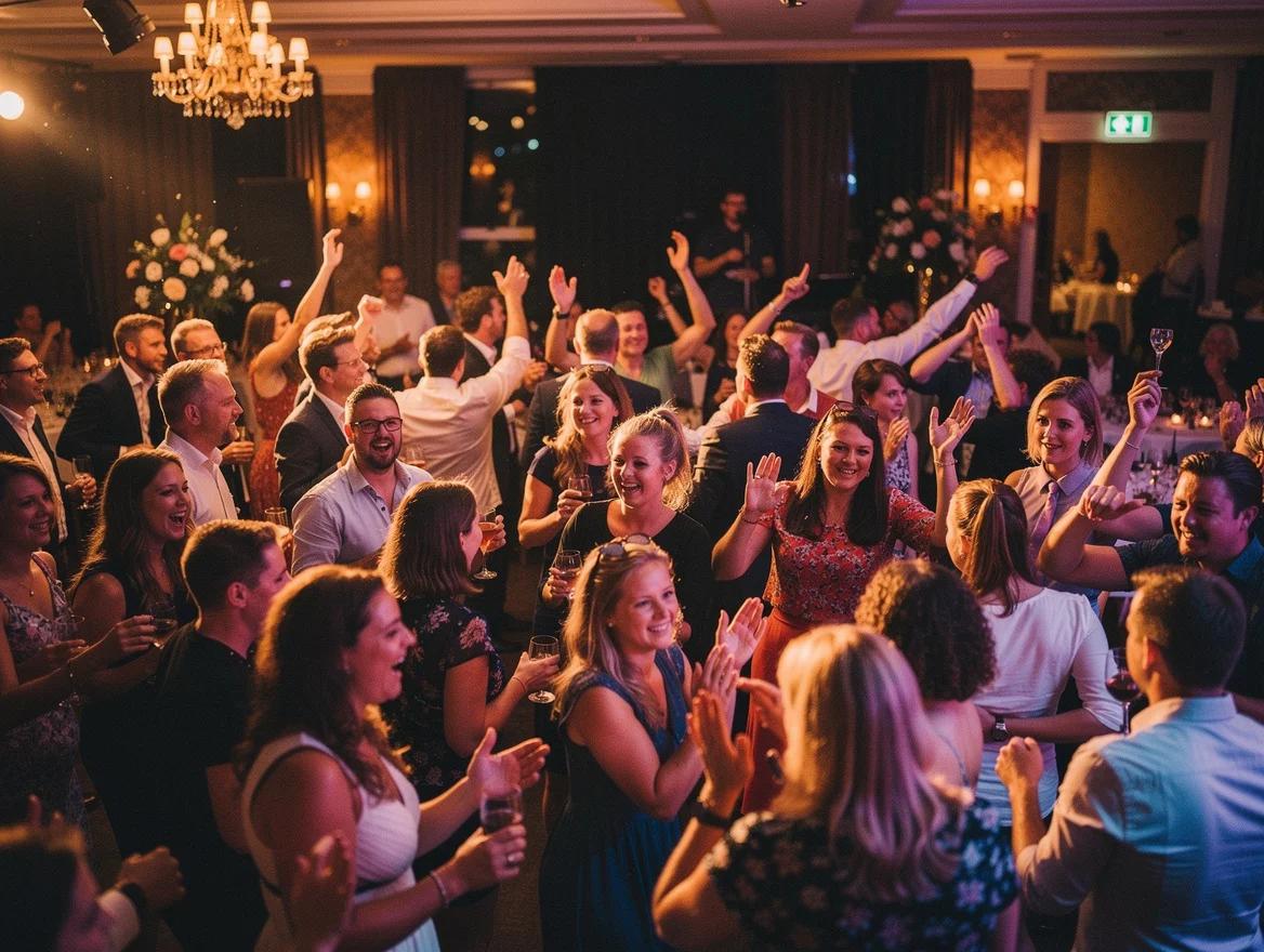 Een DJ in Tilburg zet een volle, dansende feestvloer neer.